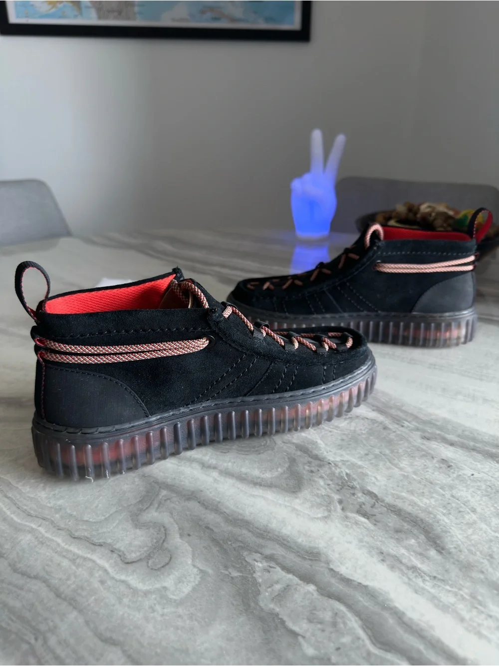 Topologie x Clarks Torhill Hi Interest Black Climbing Chukka Boots